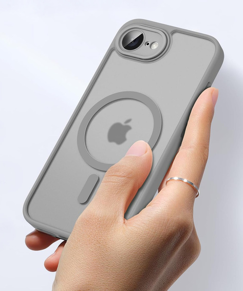Puzdro pre iPhone 16E, pre MagSafe, ERBORD Matt Case, titánovo šedá + sklo na displej