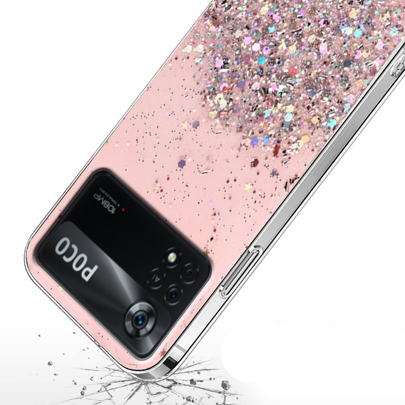 Obal na mobil pre Xiaomi Poco X4 Pro 5G, Glittery, ružové