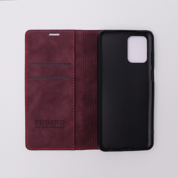 Puzdro pre Motorola Moto G73, ERBORD Vintage, peňaženka s chlopňou, červené