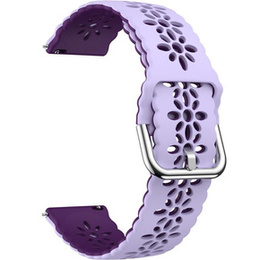 Univerzálny 20 mm mäkký vydutý silikónový remienok, levanduľovy / fialový