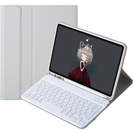 Puzdro s bluetooth klávesnicou pre iPad 11" 2025 A16 (11 gen.) / iPad 10.9" 2022 (10 gen.), sivé