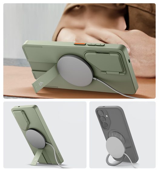 Puzdro pre Samsung Galaxy S25 Ultra, Suritch Shockproof, pre MagSafe, zelený