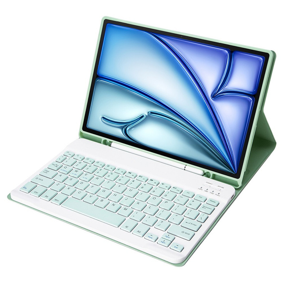 Puzdro + klávesnica Apple iPad Air 11" 6 gen. 2024, Leather Pen Slot, svetlozelené