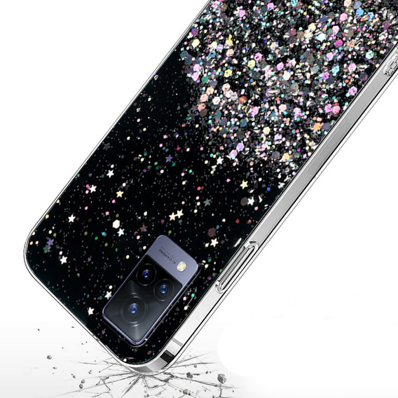 Obal na mobil pre Vivo V21 5G, Glittery, čierne