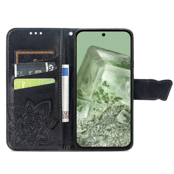 Klapkové puzdro pre Google Pixel 8A, Butterfly, čierne