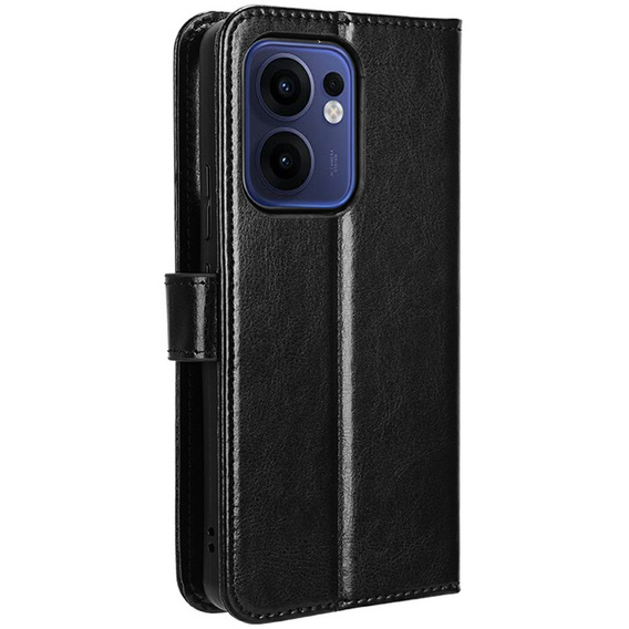 Klapkové puzdro pre Oppo Reno 13F / Oppo Reno 13FS, Crazy Horse Wallet, čierne