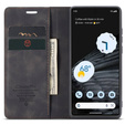 CASEME puzdro pre Google Pixel 7, Leather Wallet Case, čierne