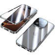 Puzdro pre iPhone 16 Pro Max, Magnetic Dual Glass, strieborné