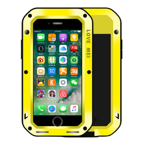 Love Mei Obal na mobil pre iPhone 8 Plus/7 Plus, armored with glass, žlté