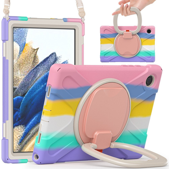 Detské puzdro pre Samsung Galaxy tab A8 10.5 SM-X200 SM-X205, pancierované s popruhom, modré