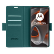Puzdro pre Motorola Edge 50 Pro, ERBORD Glossy Litchi, flipová peňaženka, zelený