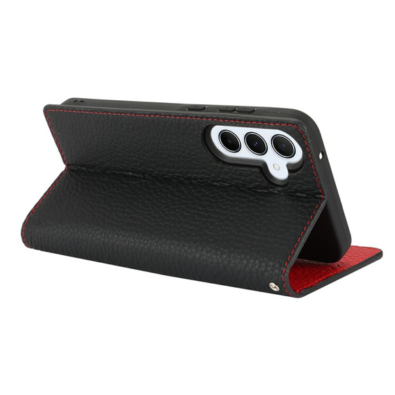 Klapkové puzdro pre Samsung Galaxy S25+ Plus, Litchi Skin Grain, čierne