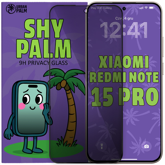 Tmavé sklo na ochranu súkromia Shy Palm pre Xiaomi Redmi Note 15 Pro 5G