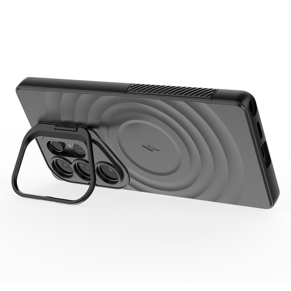Puzdro pre Samsung Galaxy S25 Ultra, Ripple Kickstand, pre MagSafe, čierne
