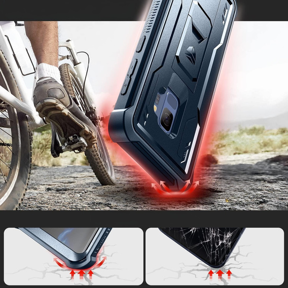 Obrnené puzdro pre Samsung Galaxy S9, Dexnor Full Body, modré