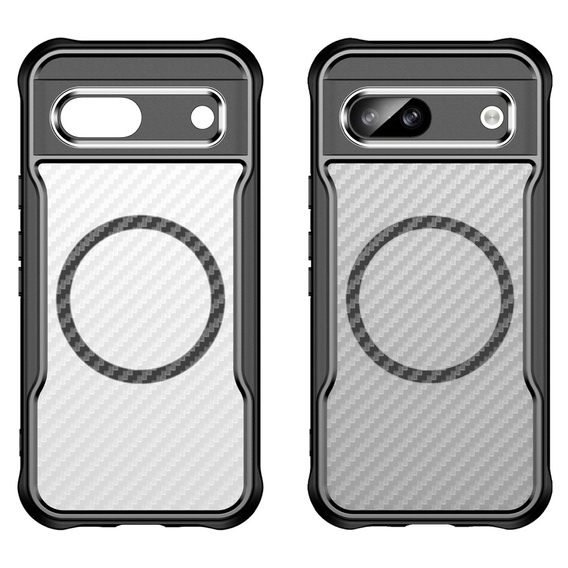 Puzdro pre Google Pixel 8A, Fusion Hybrid Carbon, pre MagSafe, čierne