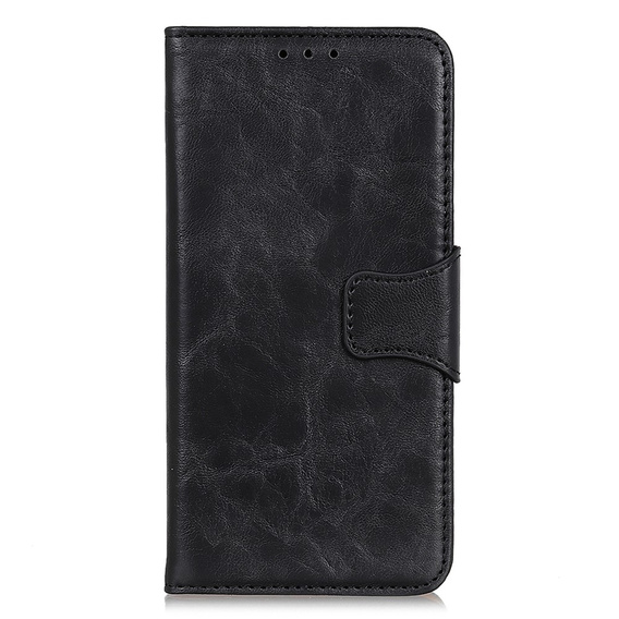 Klapkové puzdro pre Samsung Galaxy S25 Edge, Crazy Horse Wallet, čierne