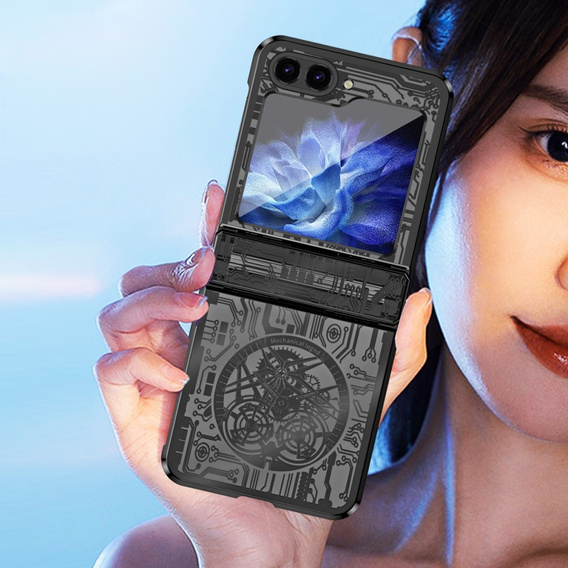 Puzdro pre Samsung Galaxy Z Flip7 FE / Z Flip6, Mechanical Legend, čierne