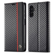 Kryt s chlopňou LC.IMEEKE pre Samsung Galaxy A17 5G, s karbónovou textúrou, čierny
