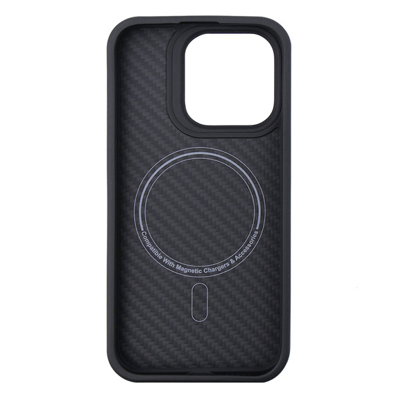 Puzdro pre iPhone 15 Pro, Aramid Fiber Cover, čierne