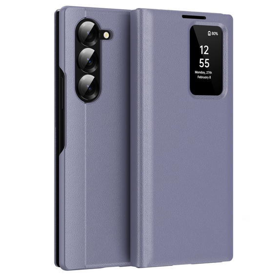 Flipové puzdro pre Samsung Z Fold5 5G, Smart View Wallet, levanduľové