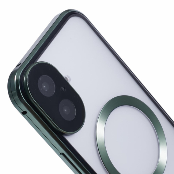 Magnetické puzdro Dual Glass MagSafe pre iPhone 16, zelený