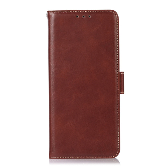 Klapkové puzdro pre T Phone 3 5G, Crazy Horse Wallet, hnedé