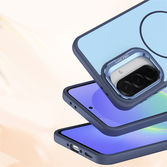 Puzdro Skin-touch s podstavcom MagSafe pre Samsung Galaxy A57 5G, modré