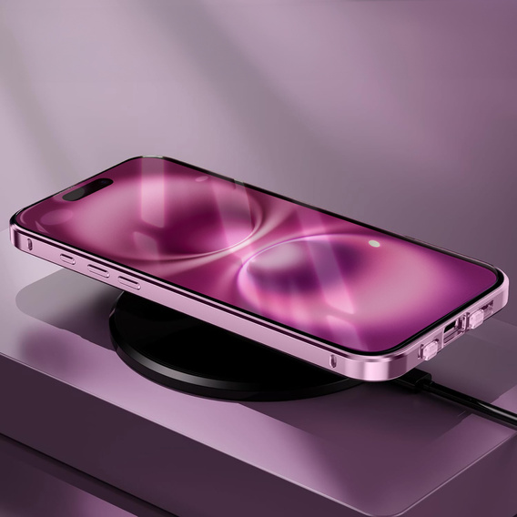 Magnetické puzdro Dual Glass MagSafe pre iPhone 16, ružové rose gold