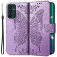 Klapkové puzdro pre Samsung Galaxy M13, Butterfly, fialové