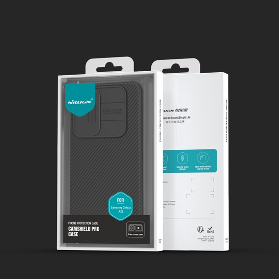 Puzdro pre Samsung Galaxy A35 5G, pancierované Nillkin, CamShield Pro, čierne