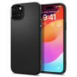 Puzdro Spigen pre iPhone 15, Liquid Air, čierne + tvrdené sklo 9H