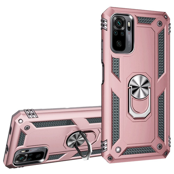Pancierované obal na mobil pre Xiaomi Redmi Note 10/10S, Nox Case Ring, ružové rose gold