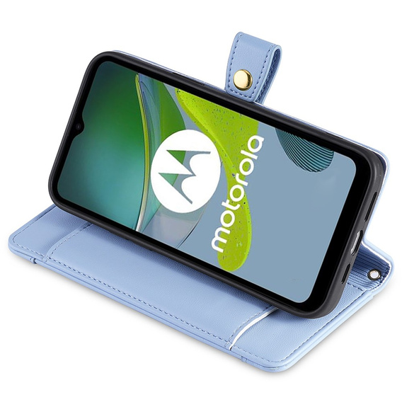 Klapkové puzdro pre Motorola Moto G54 5G, Wallet Zipper Pocket, modré