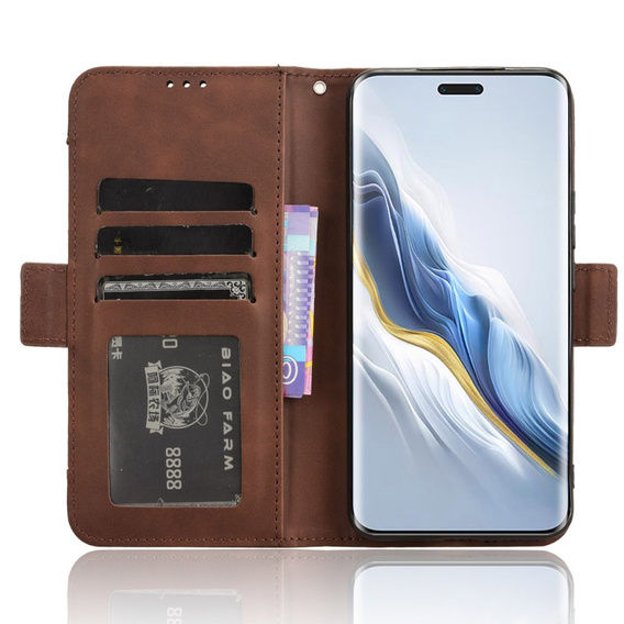 Klapkové puzdro pre Honor Magic 6 Pro 5G, Card Slot, hnedé