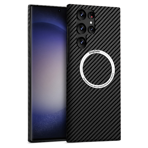Obal na mobil pre Samsung Galaxy S23 Ultra, Magsafe Slim Carbon, čierne