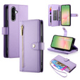 Klapkové puzdro pre Samsung Galaxy A56 5G, Wallet Zipper Pocket, fialové