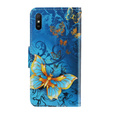 Klapkové puzdro pre Xiaomi Redmi 9A, Wallet, Butterfly modré