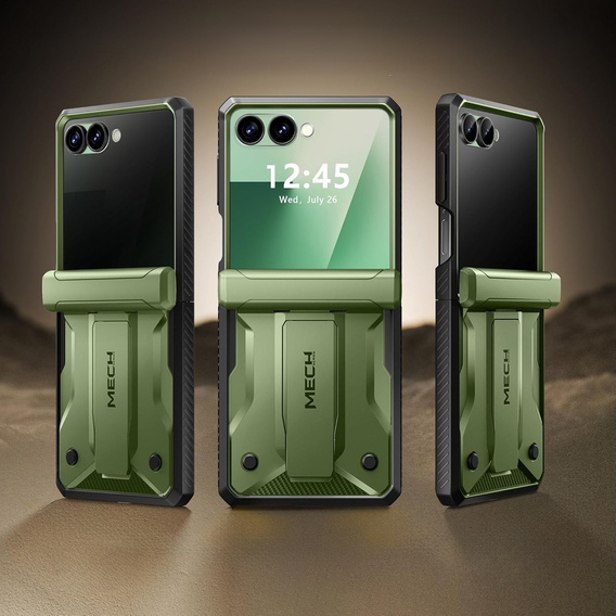 Puzdro Tongate MECH s MagSafe pre Samsung Galaxy Z Flip7 FE / Z Flip6, zelené
