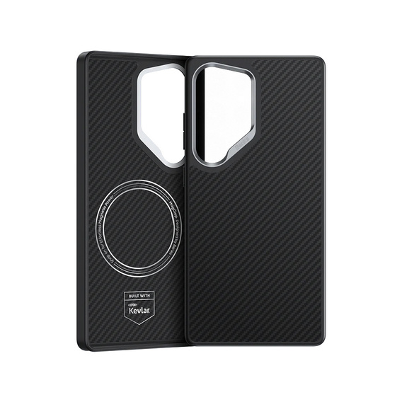 Puzdro BENKS Kevlar pre Samsung Galaxy S25 Ultra, pre MagSafe, Carbon Fiber, čierne