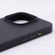 Puzdro pre iPhone 15 Pro, Aramid Fiber Cover, čierne