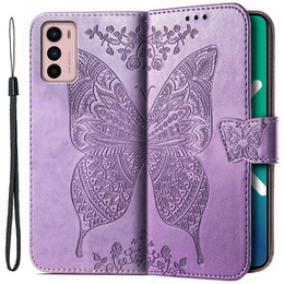 Klapkové puzdro pre Motorola Moto G42 4G, Butterfly, fialové