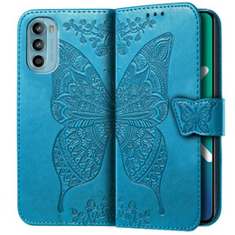 Klapkové puzdro pre Motorola Moto G52 / G82 5G, Butterfly, modré