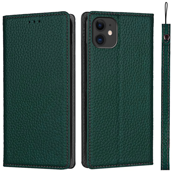 Kožené puzdro pre iPhone 11, ERBORD Grain Leather, zelený
