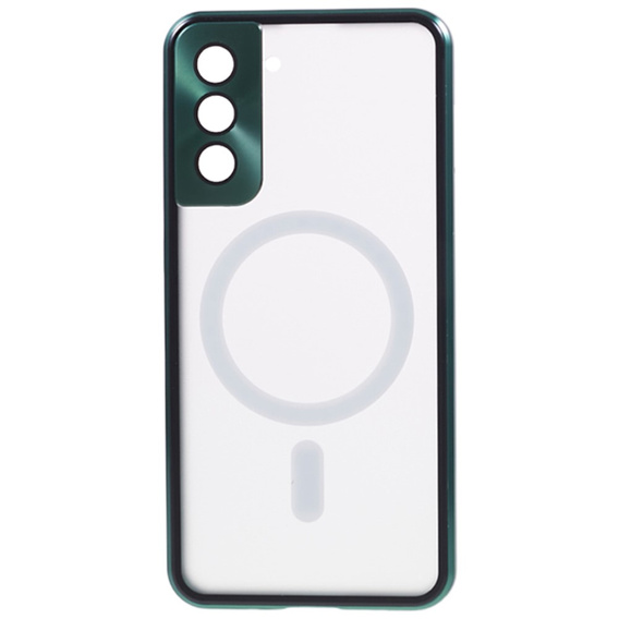 Magnetické puzdro Dual Glass MagSafe pre Samsung Galaxy S21+ Plus, zelený