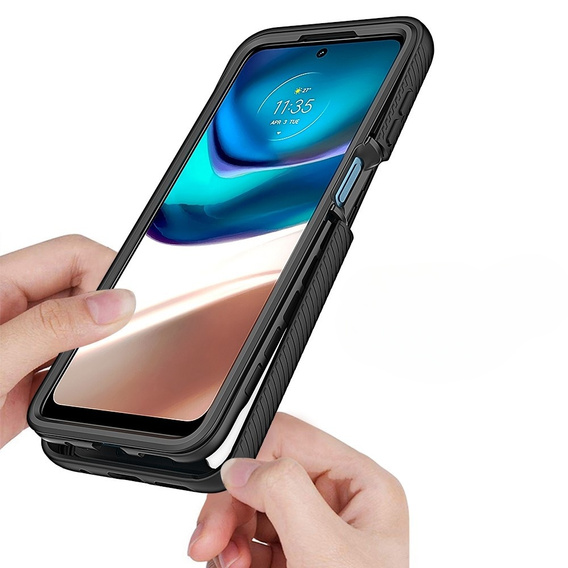 Puzdro pre Motorola Moto G42 4G, Shockproof, s fóliou, čierne