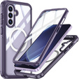 Puzdro pre Samsung Galaxy A36 / Samsung Galaxy A56, Shockproof, so sklom, pre MagSafe, fialové