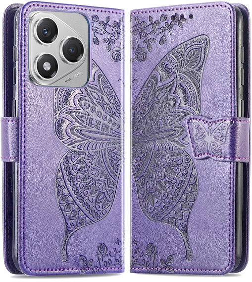 Klapkové puzdro pre Honor 400 Lite, Butterfly, fialové