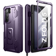 Obrnené puzdro pre Samsung Galaxy Z Fold 5 5G, Dexnor Full Body S-Pen Slot, fialové