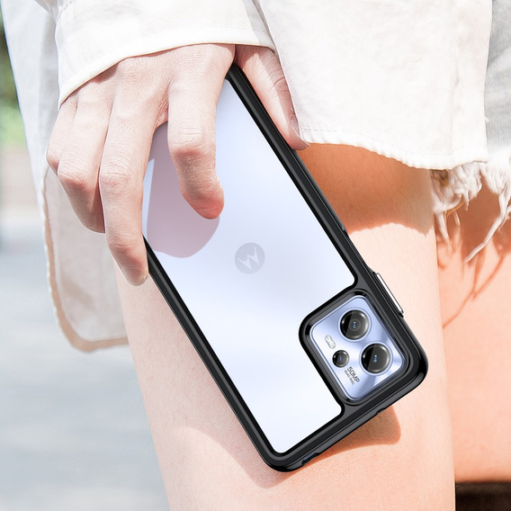 Obal na mobil pre Motorola Moto G13 / G23, Fusion Hybrid, transparentné / čierne